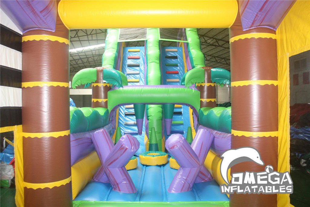 69FT Palm Beach Commercial Inflatable Obstacle Course - Omega Inflatables Factory