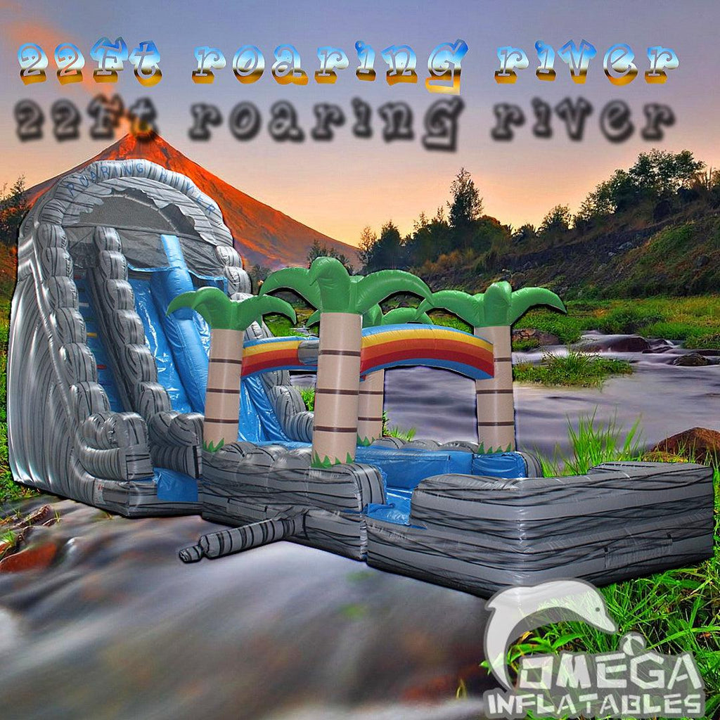 22FT Roaring River Rainbow Tropical Water Slide (Small Version) - Omega Inflatables Factory
