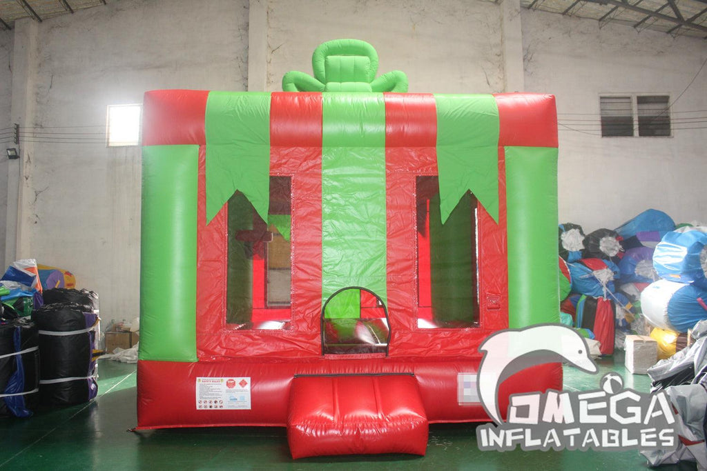 Gift Box Bounce House / Jumper (Red and Green) - Omega Inflatables Factory