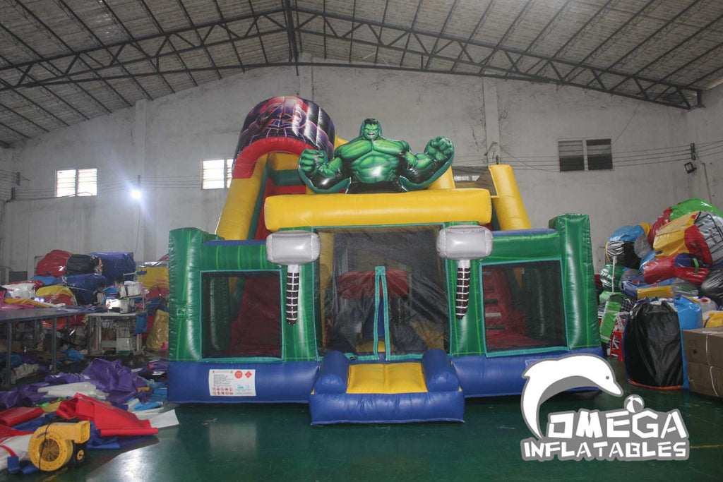 Hulk Inflatable Combo Avengers Theme Commercial Bounce House for Sale