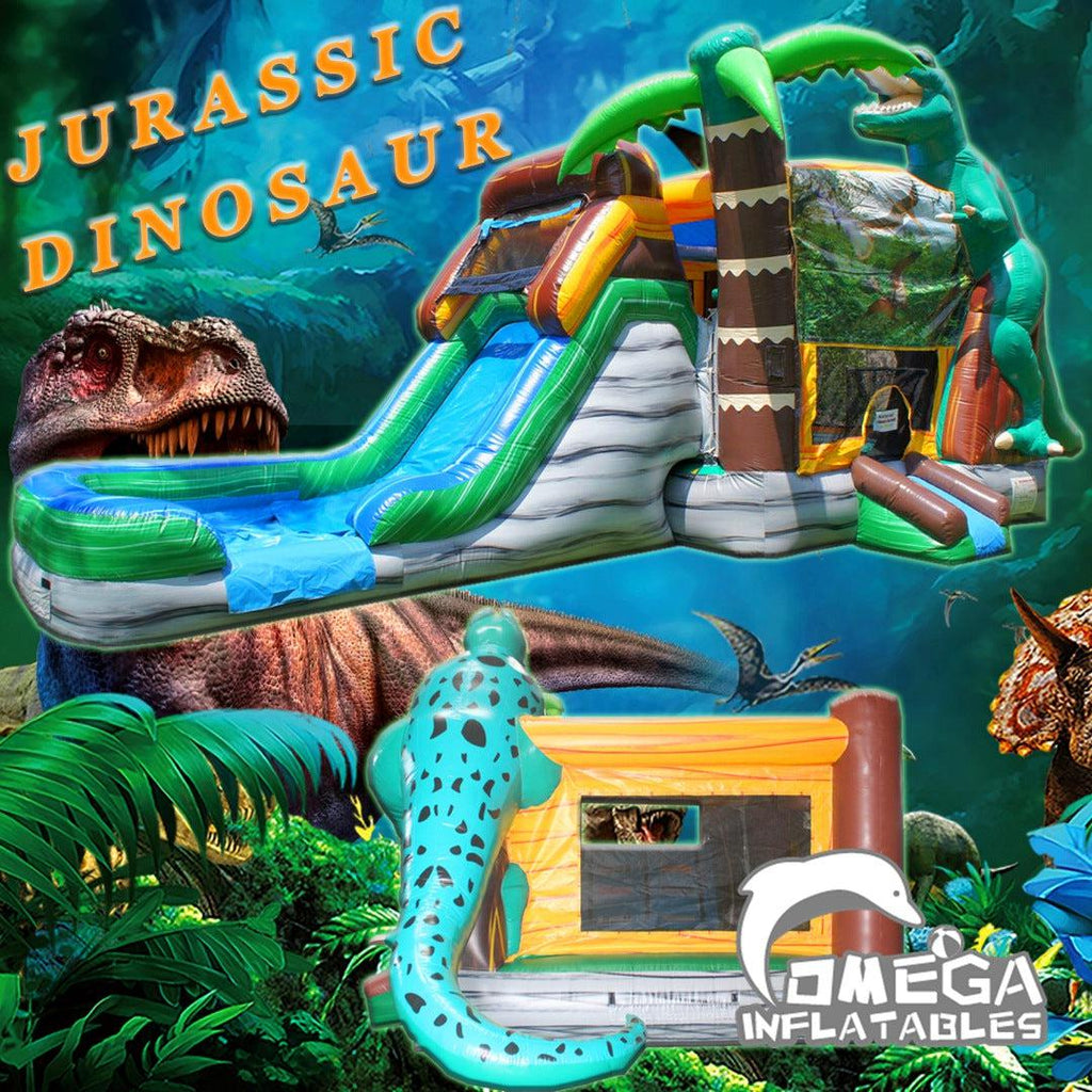 Jurassic Dinosaur Inflatable Bounce House Water Slide for Sale