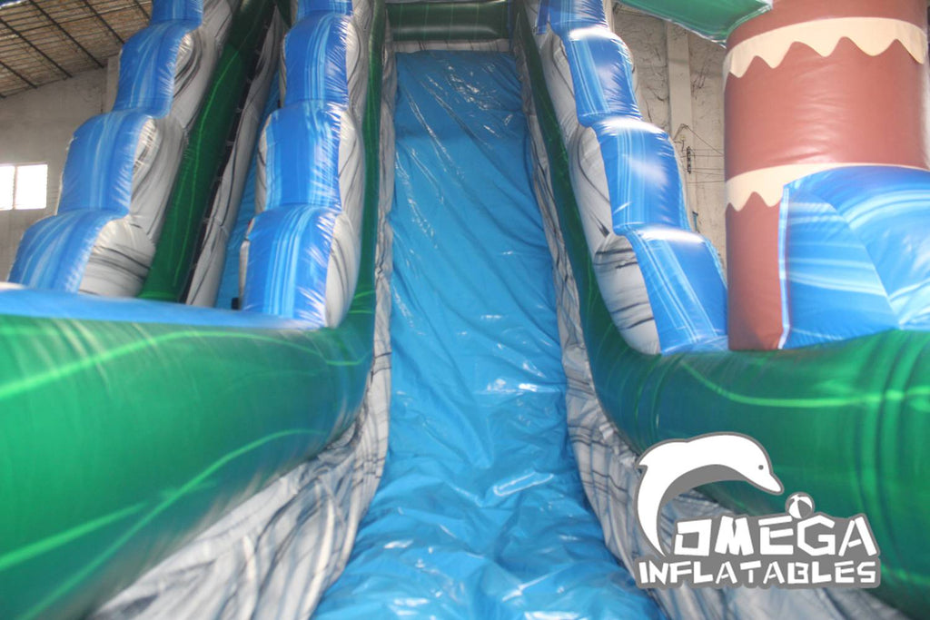22FT Tropical Marble Blue Water Slide