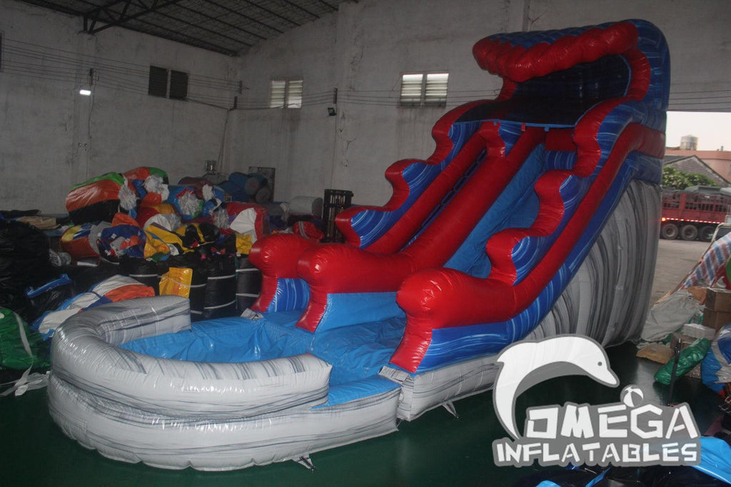 17FT Inflatable Marble Wave Water Slide - Omega Inflatables Factory