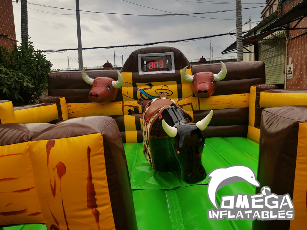 Mechanical Bull Ride With Inflatable Mattress With Display