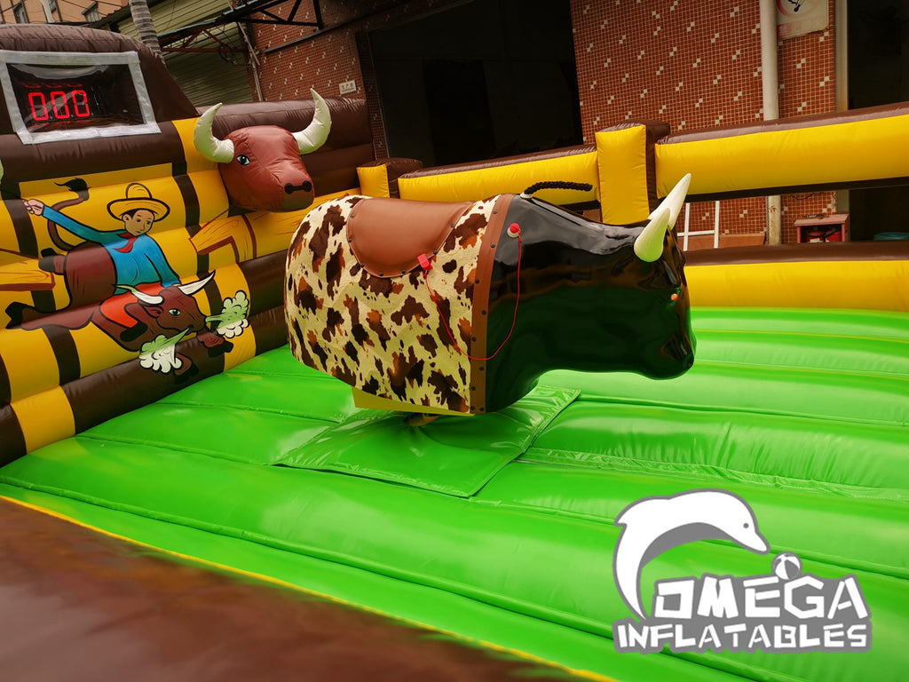 Mechanical Bull Ride With Inflatable Mattress With Display
