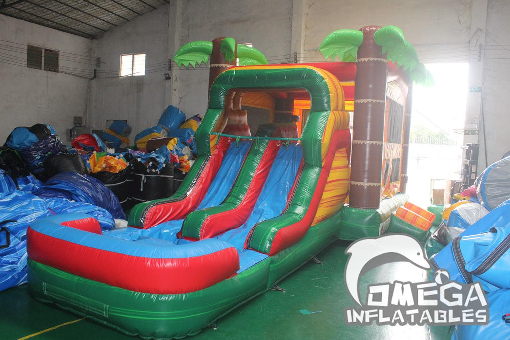 Inflatable Paradise Water Combo Commercial Jumpers Wholesale - Omega Inflatables Factory