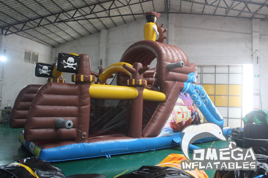 Pirate Ship Inflatable Obstacle Course - Omega Inflatables Factory