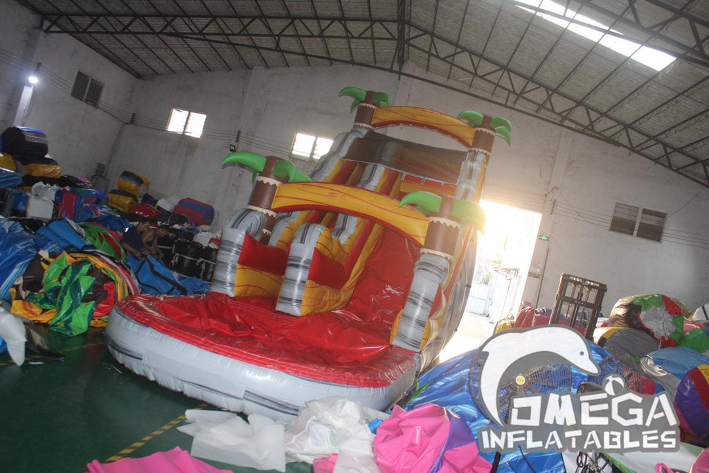 18FT Volcano Inflatable Water Slide - Omega Inflatables Factory