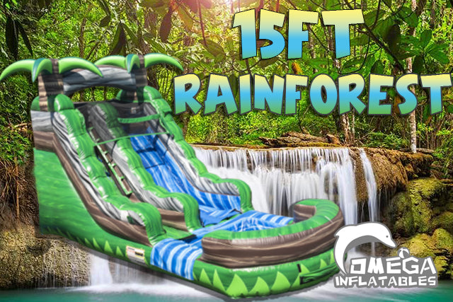 15FT Congo Rainforest Commercial Inflatable Water Slide with Pool