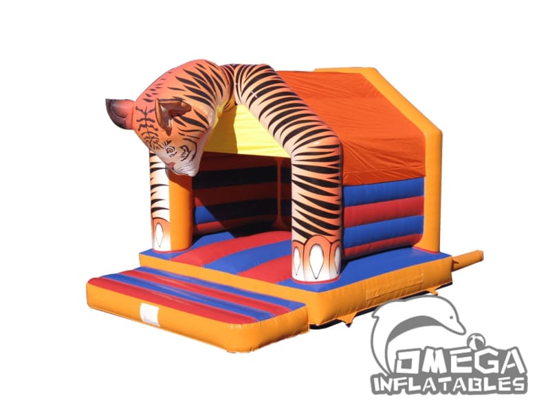 A Frame Tiger Head Bouncy Castle
