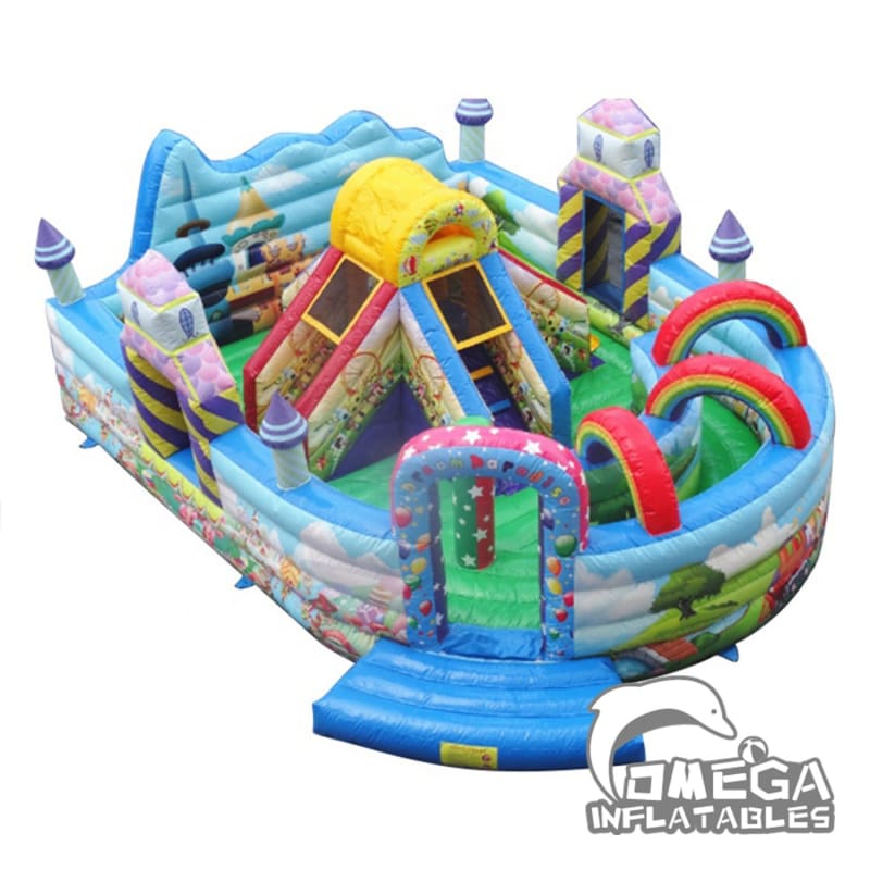 Amusement Rainbow Inflatable Castle