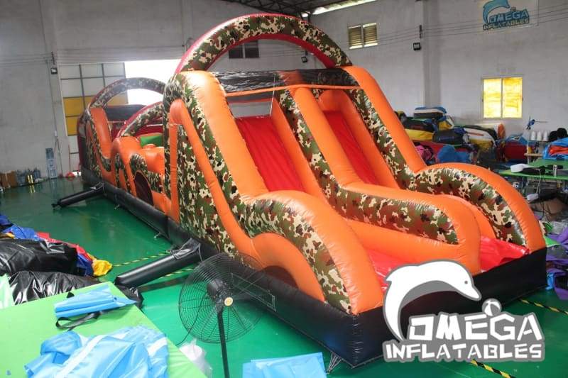 Camouflage Rush Inflatable Obstacle Course - Omega Inflatables Factory