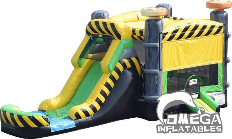 Caution Bounce House Combo Wet Slide