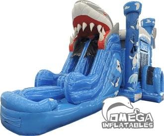 Doule Lane Shark Water Combo Jumper House for Sale