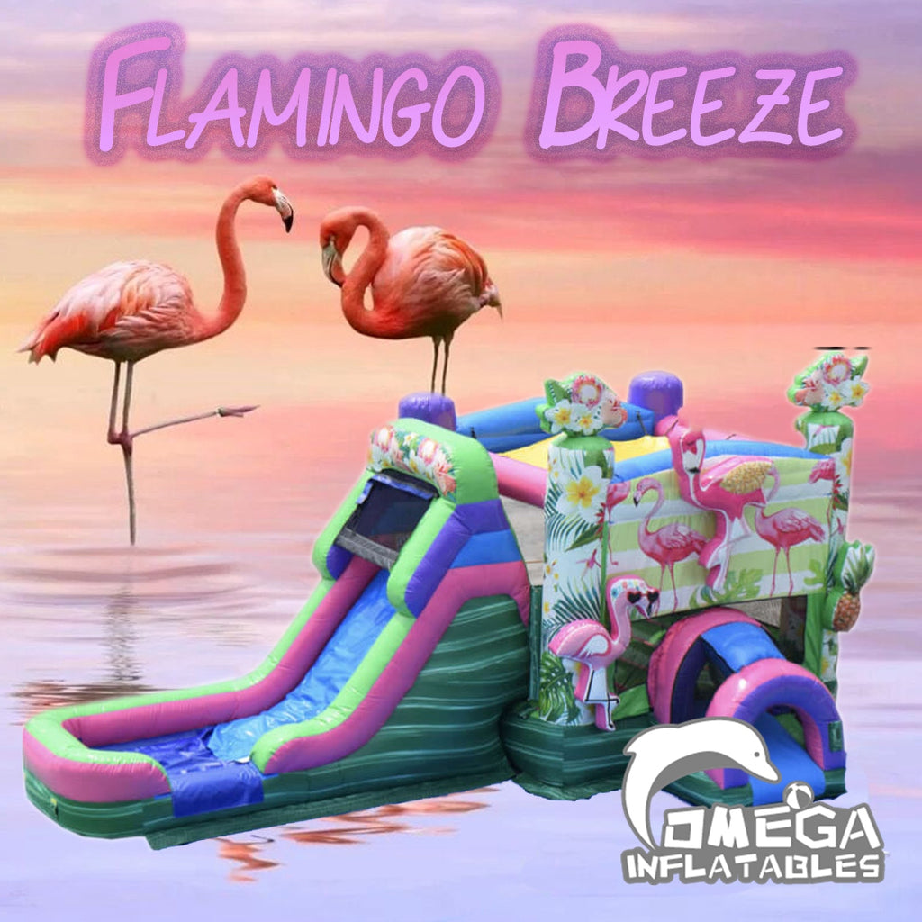 Flamingo Breeze Water Combo Commercial Inflatable
