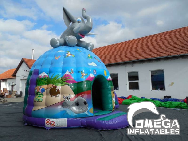 Inflatables Disco Dome with Slide with 3D Character