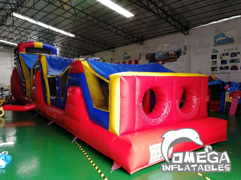 Outdoor Challenge Inflatable Obstacle Course with Roof