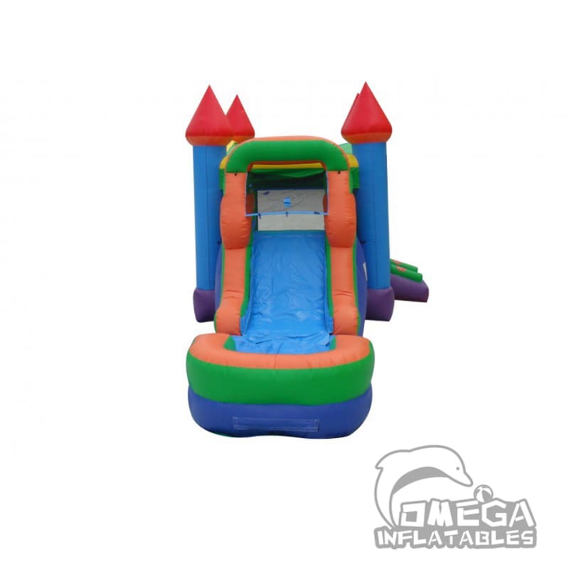 Rainbow Bounce House Wet or Dry Slide Combo