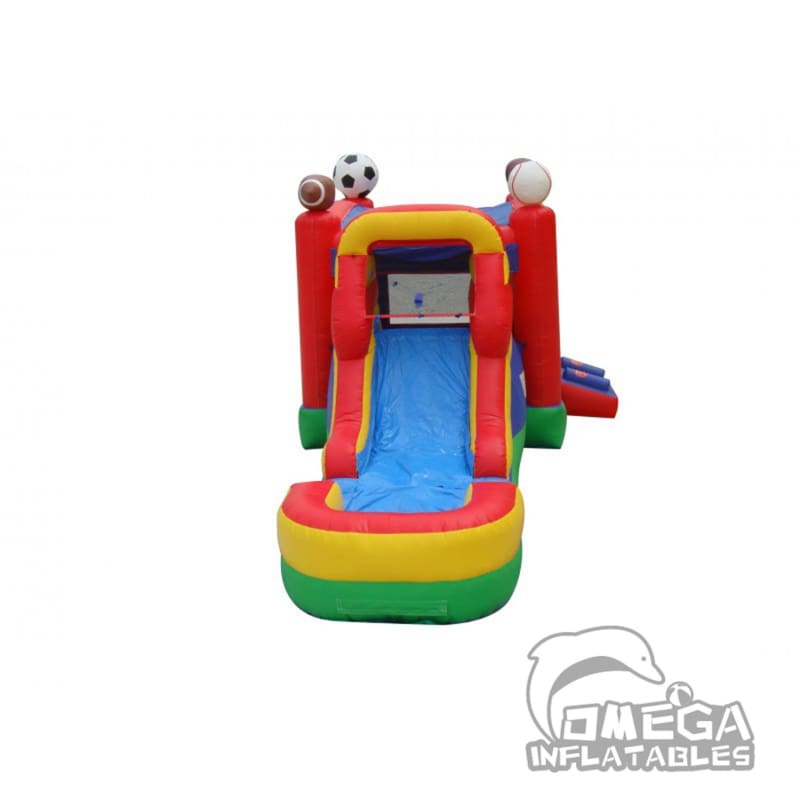 Sports Bounce House Wet or Dry Slide Combo
