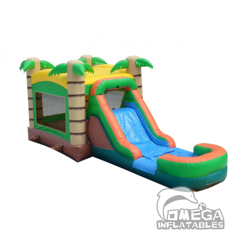 Tropical Bounce House Wet or Dry Slide Combo