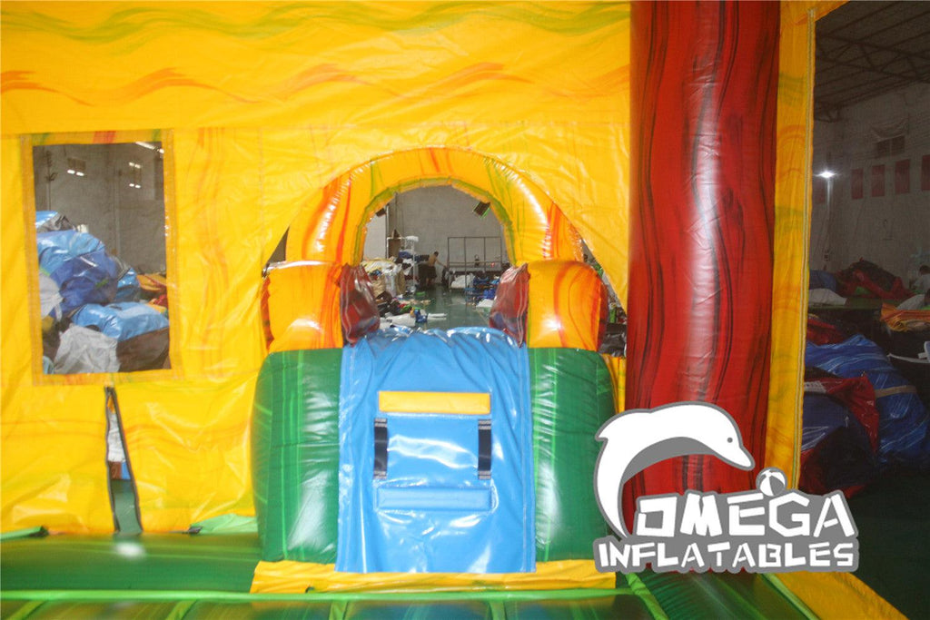 Commercial Inflatable Marble Rainbow Castle Wet Dry Combo - Omega Inflatables Factory
